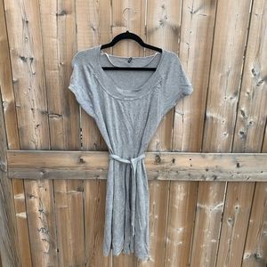 Naf Naf Gray Tie Waist Midi Length Dress size L